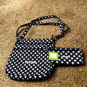 Brand New With Tags Unused Collegiate Campus Triple Zip Hipster Bag & Wristlet